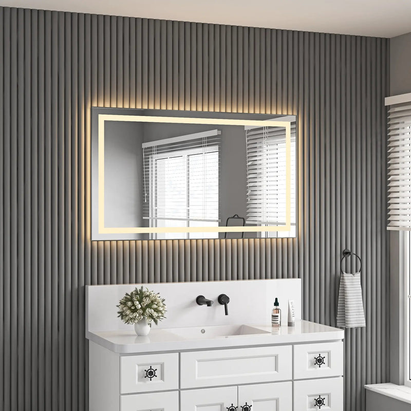 LED Bathroom Mirror with Front and Backlight by HouseOfZazla