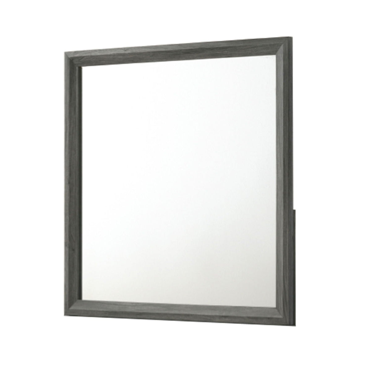 Square Mirror with Modern Wood Frame - Dark Gray or Light Brown