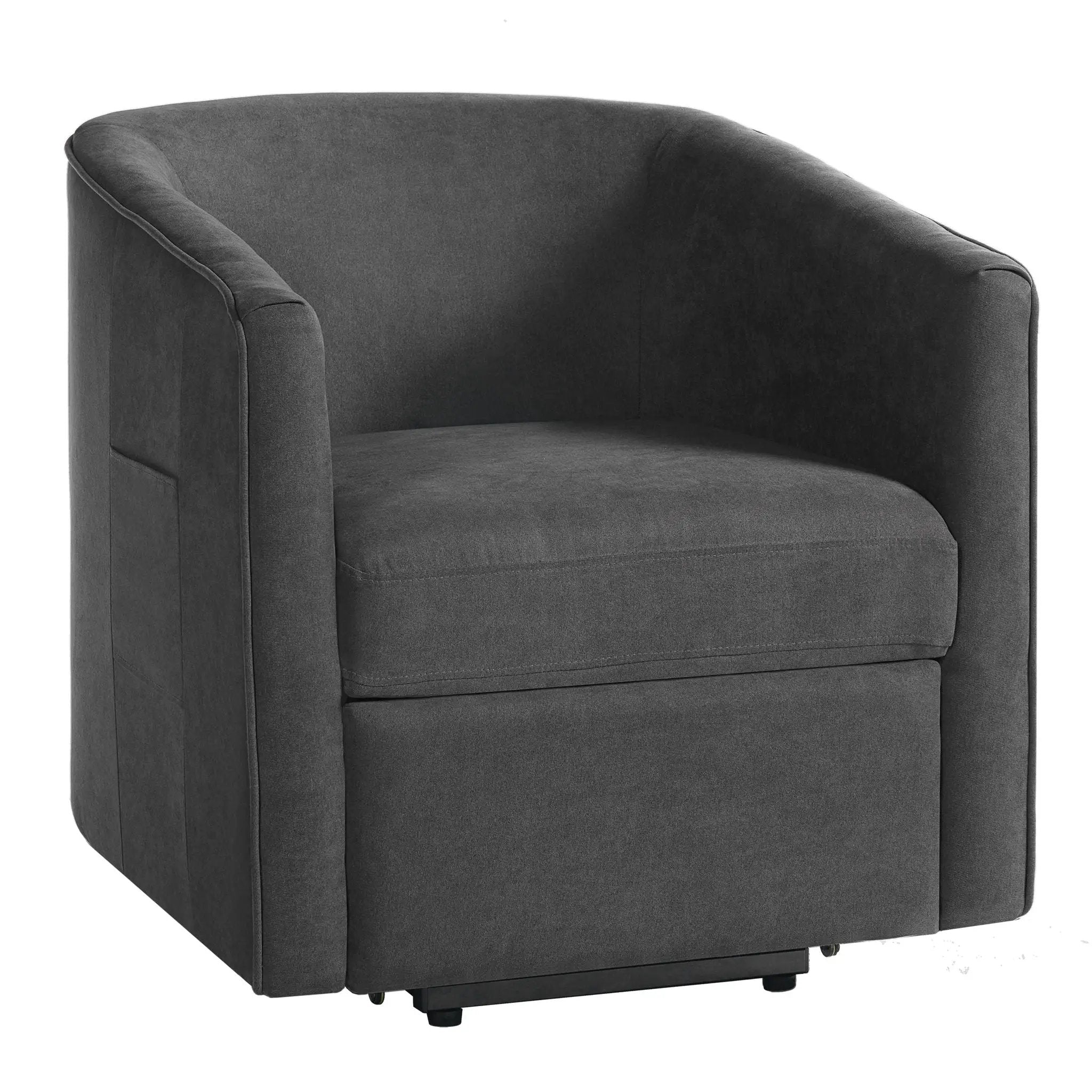 Power Lift Recliner Barrel Shape Reclining Chair With Footrest And Side Pocket by Unique Piece Furniture