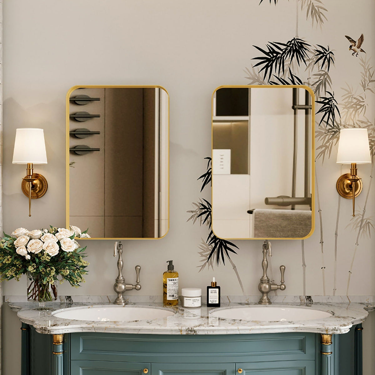Recessed Metal Framed Medicine Cabinet with Adjustable Shelves - Black, White, or Gold, photo 24 of 30