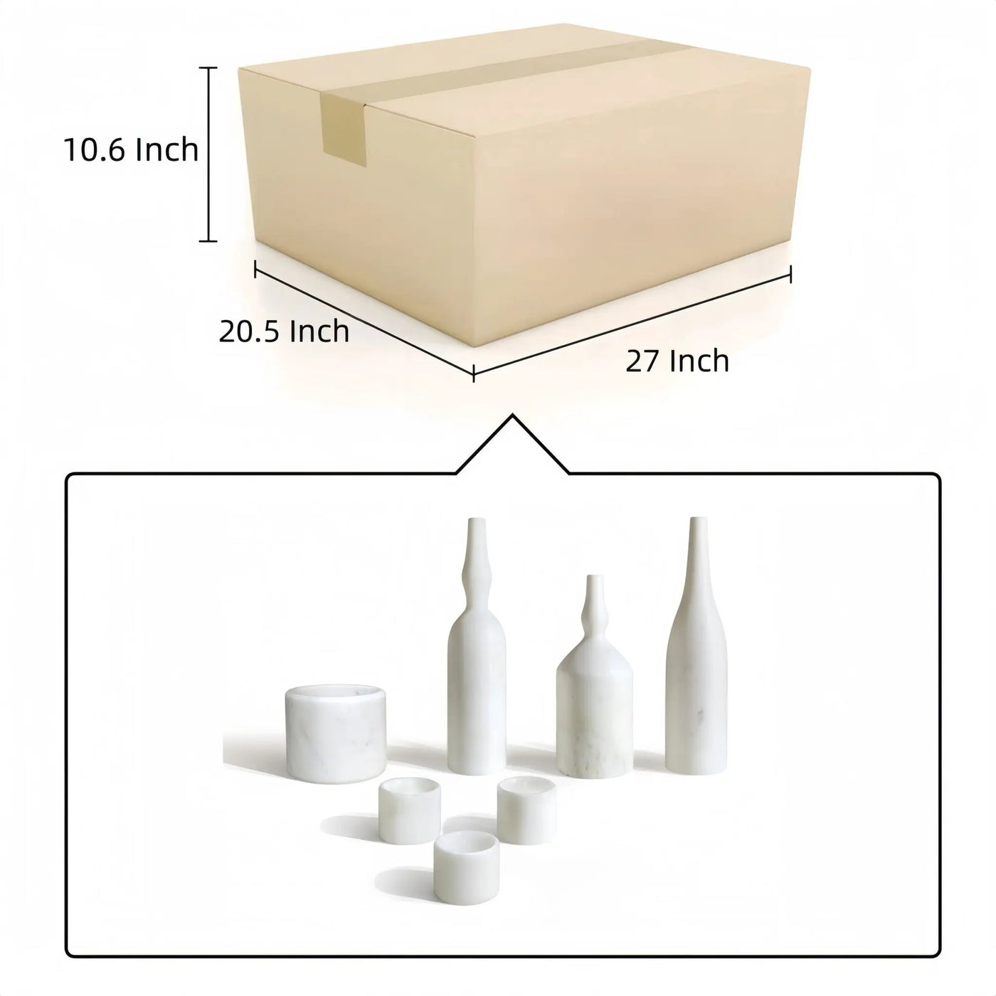 7 Pieces Luxury Natural Marble Living Room Accessories Set by HouseOfZazla