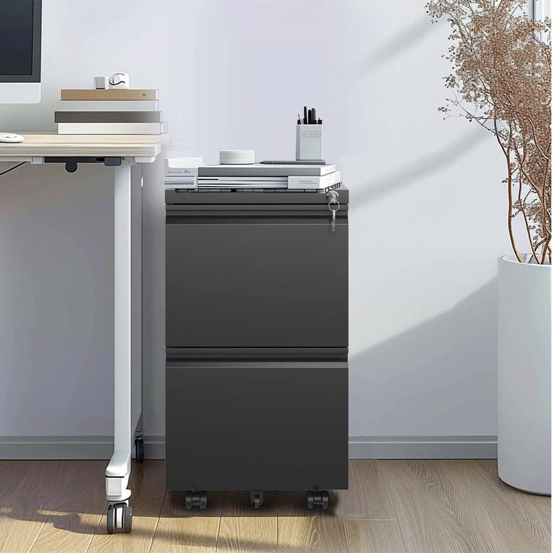 Metal Drawer Mobile File Cabinet With Lock For Home Office Organizer by Unique Piece Furniture