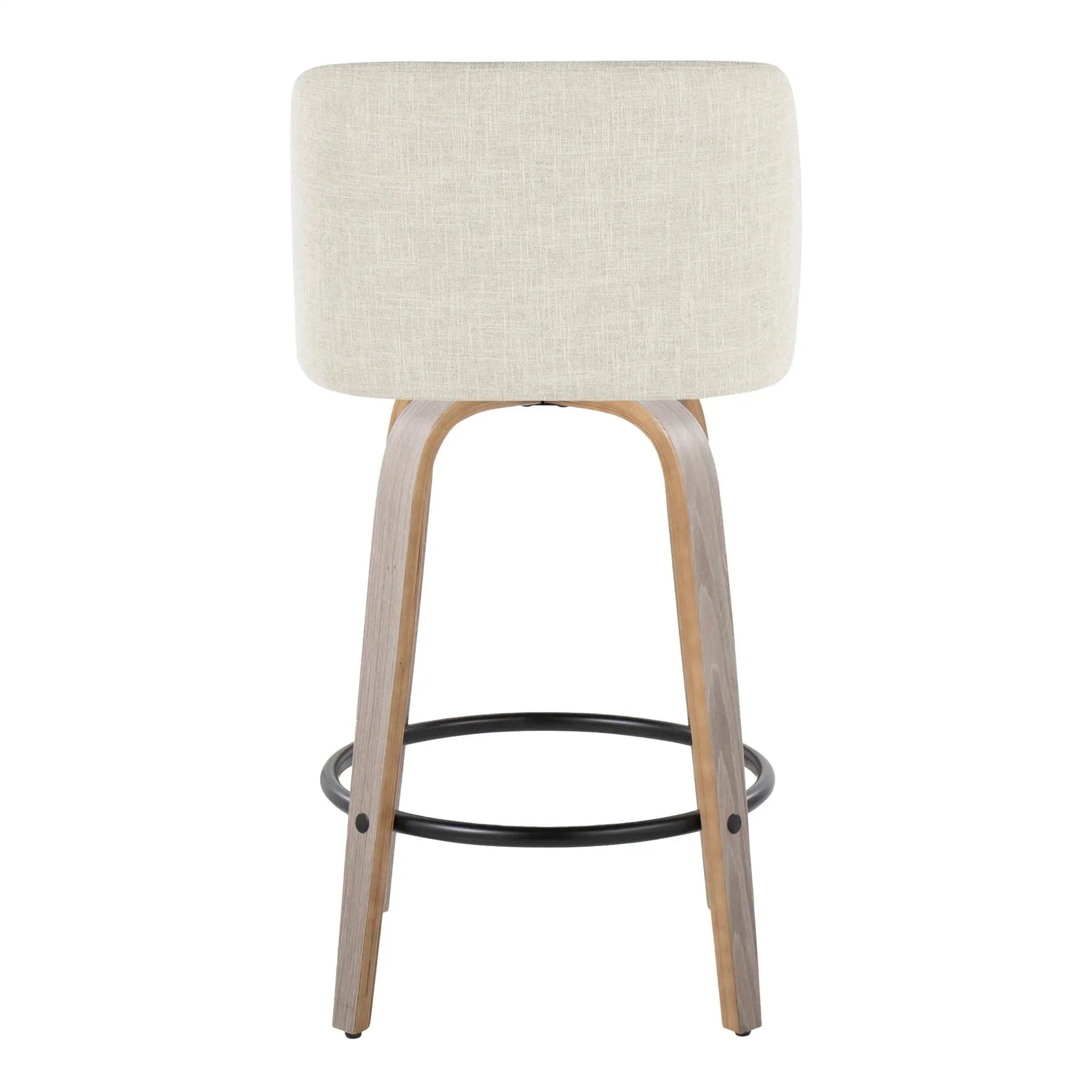 Toriano - Contemporary Fixed Height Counter Stool Swivel & Round Footrest (Set of 2) by Unique Piece Furniture