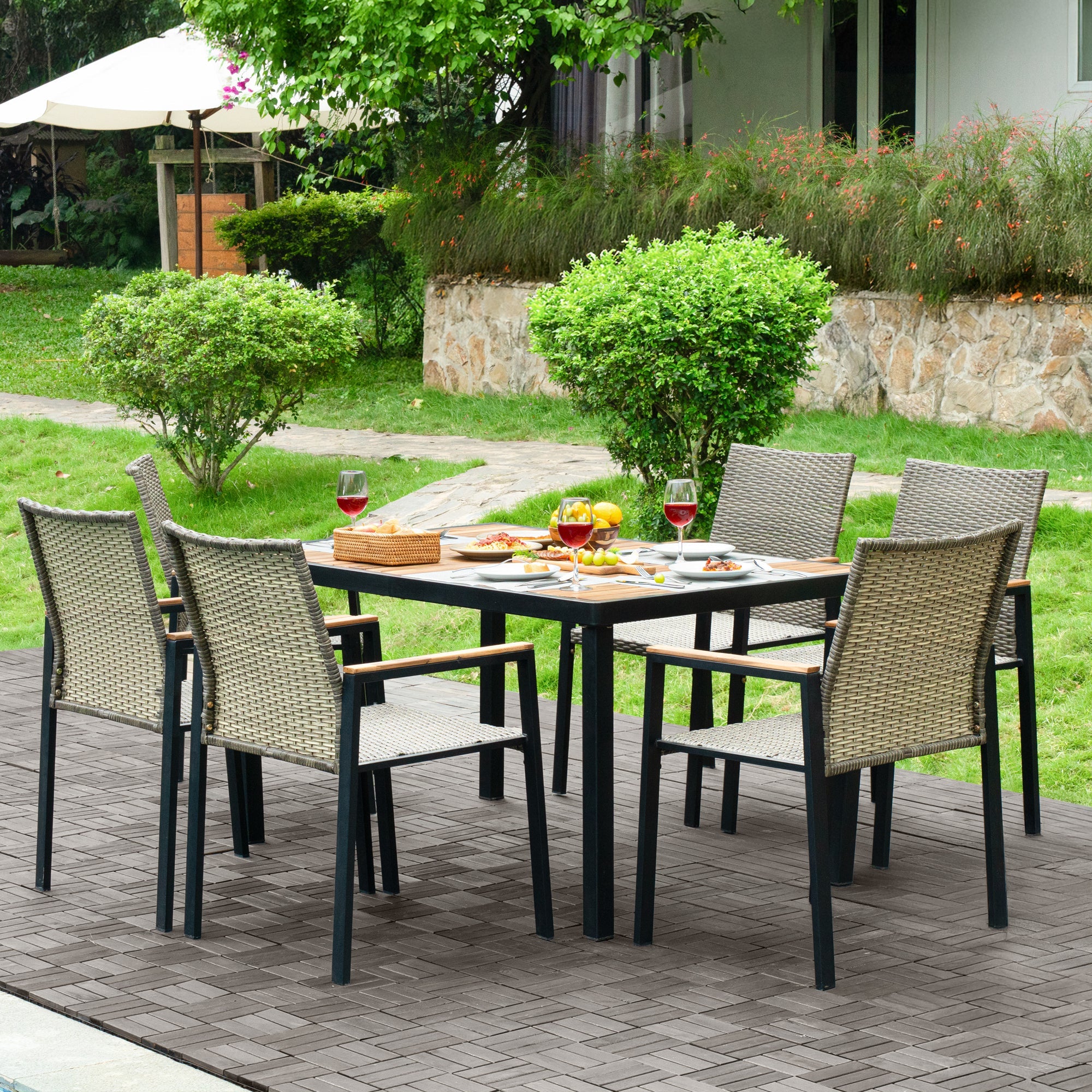 All Weather 7-Piece Patio Dining Table Set by HouseOfZazla