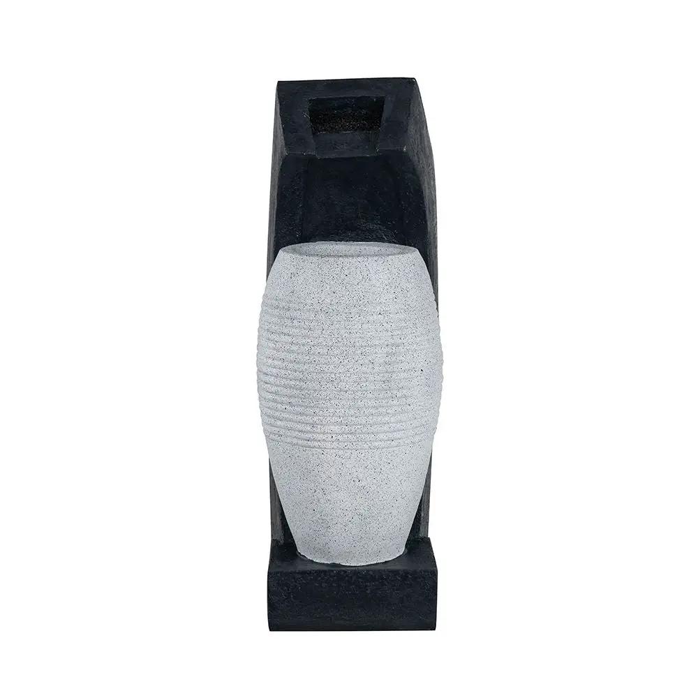 Water Fountain With Vase Design, With Light And Pump, For Indoor And Outdoor - Black / White by Unique Piece Furniture