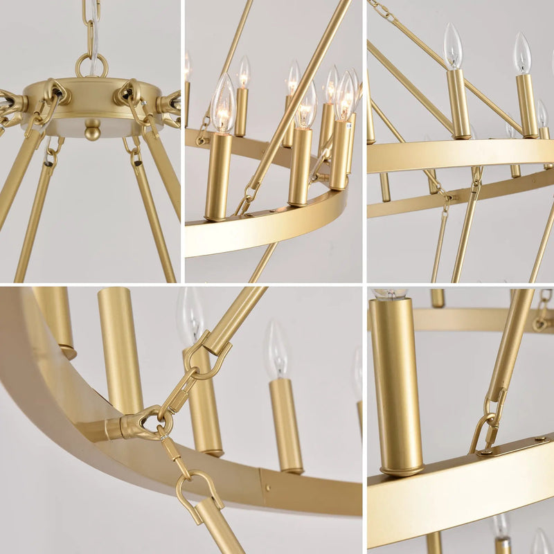 70.87 Inch 3-Tier Wagon Wheel Chandelier by HouseOfZazla