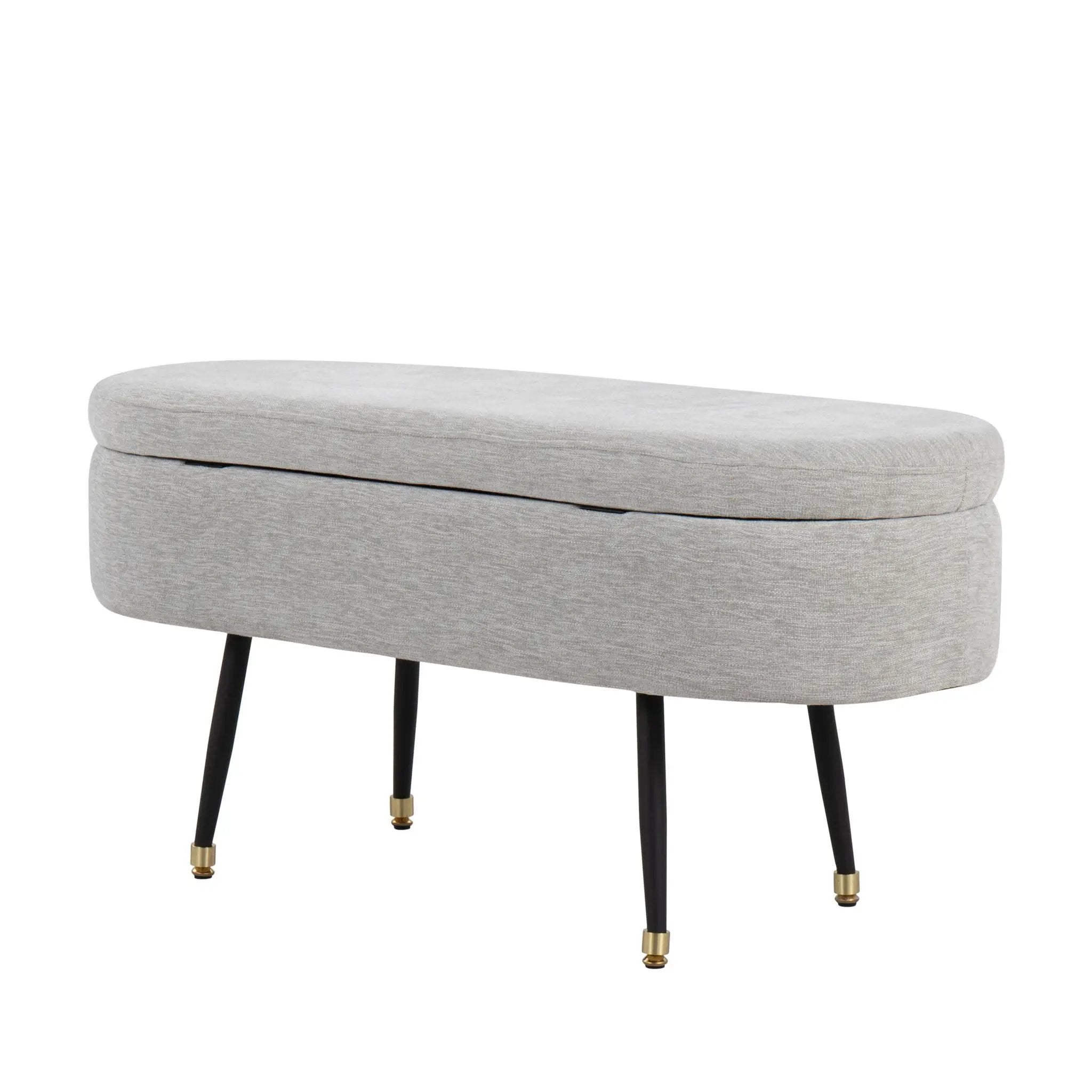 Harvey - Contemporary Storage Bench - Black / Light Gray by Unique Piece Furniture