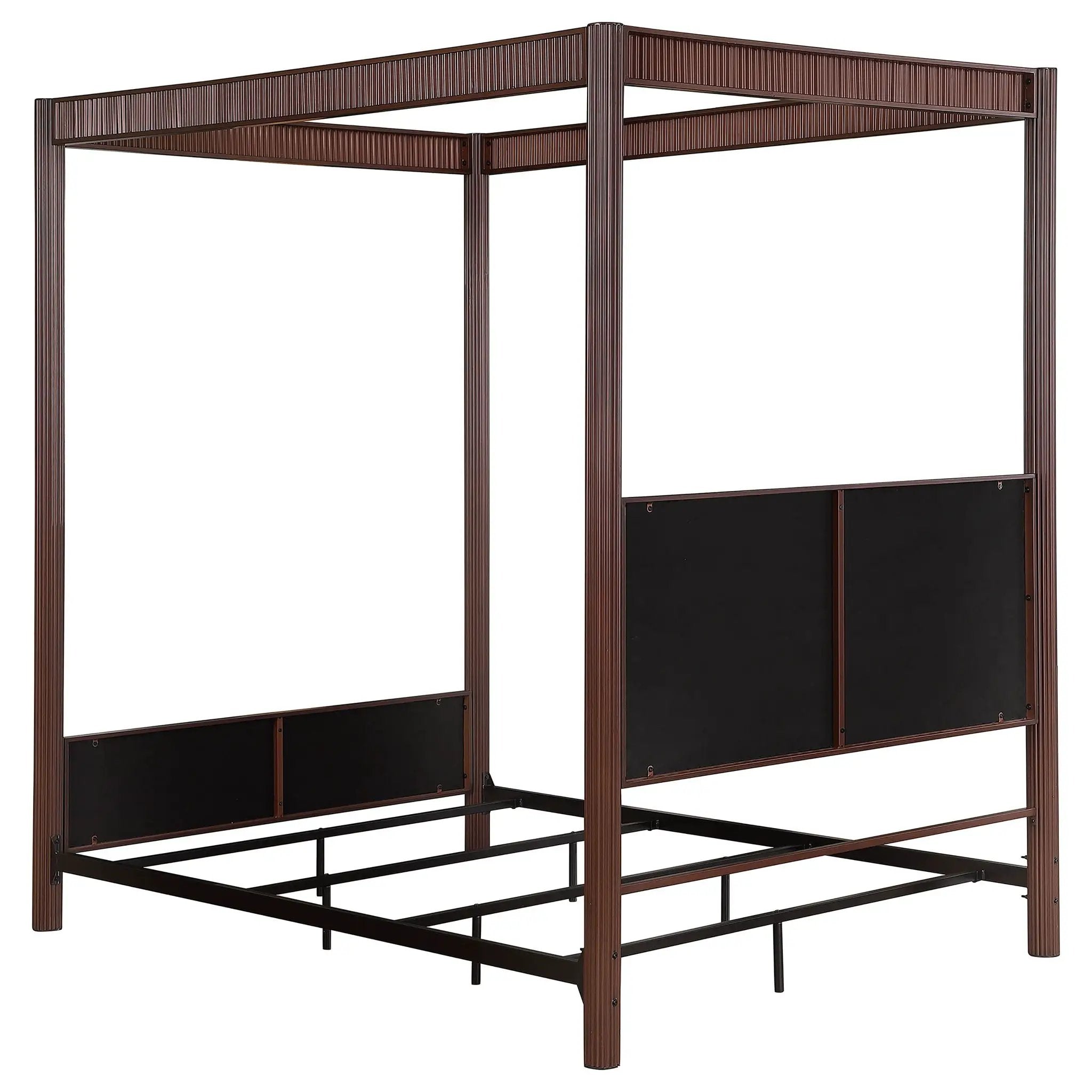 Zimmerlee 89-inch Metal Queen Canopy Bed Rust Brown by Unique Piece Furniture