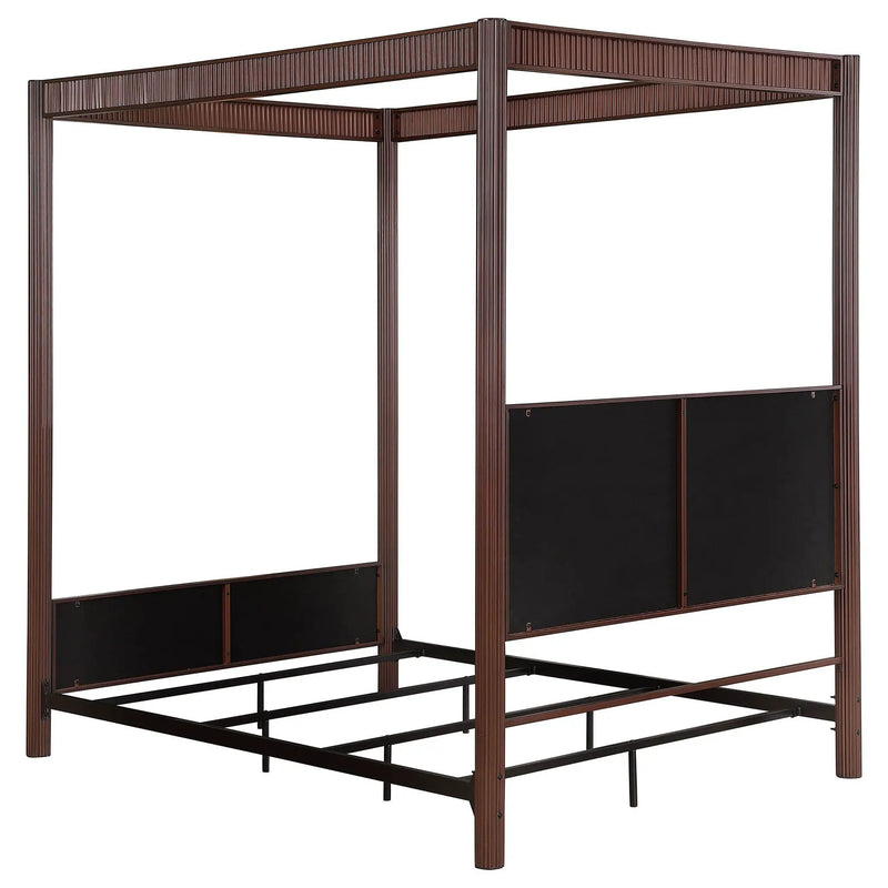Zimmerlee 89-inch Metal Queen Canopy Bed Rust Brown by Unique Piece Furniture