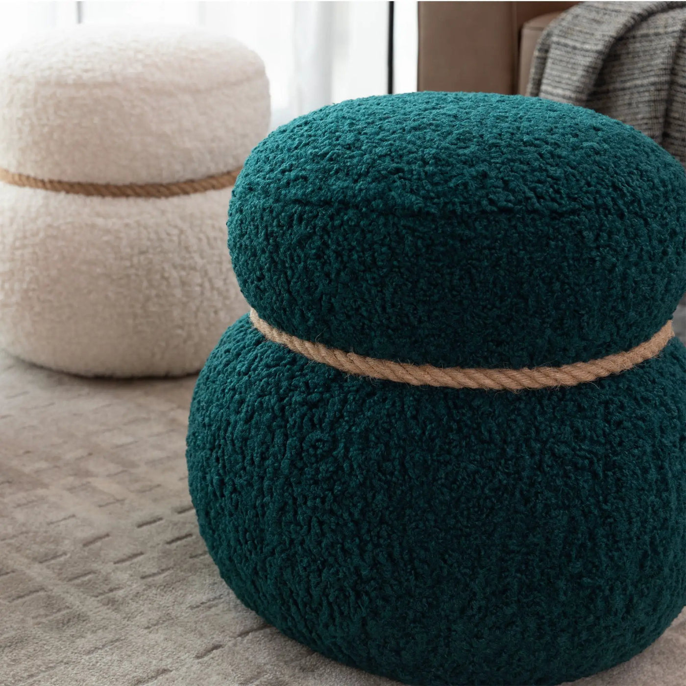 Snowman Stool With Cushion And Solid Wood Frame by HouseOfZazla