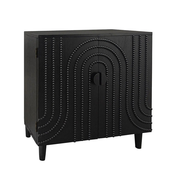 2 Door Storage Cabinet With Adjustable Shelf - Black