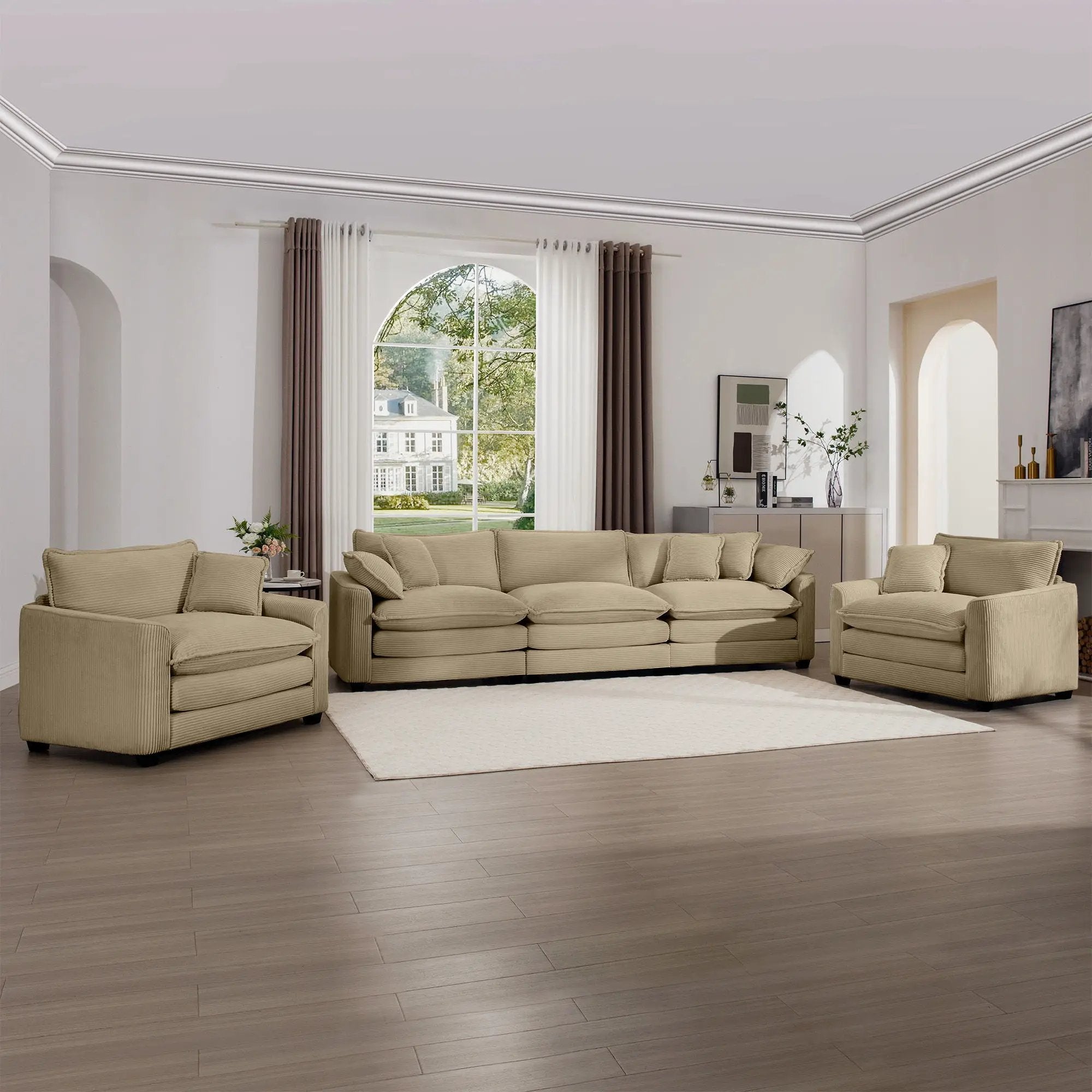 Elegant Oversized Sectional Sofa Set With Deep Seats And Flexible Layout by Unique Piece Furniture