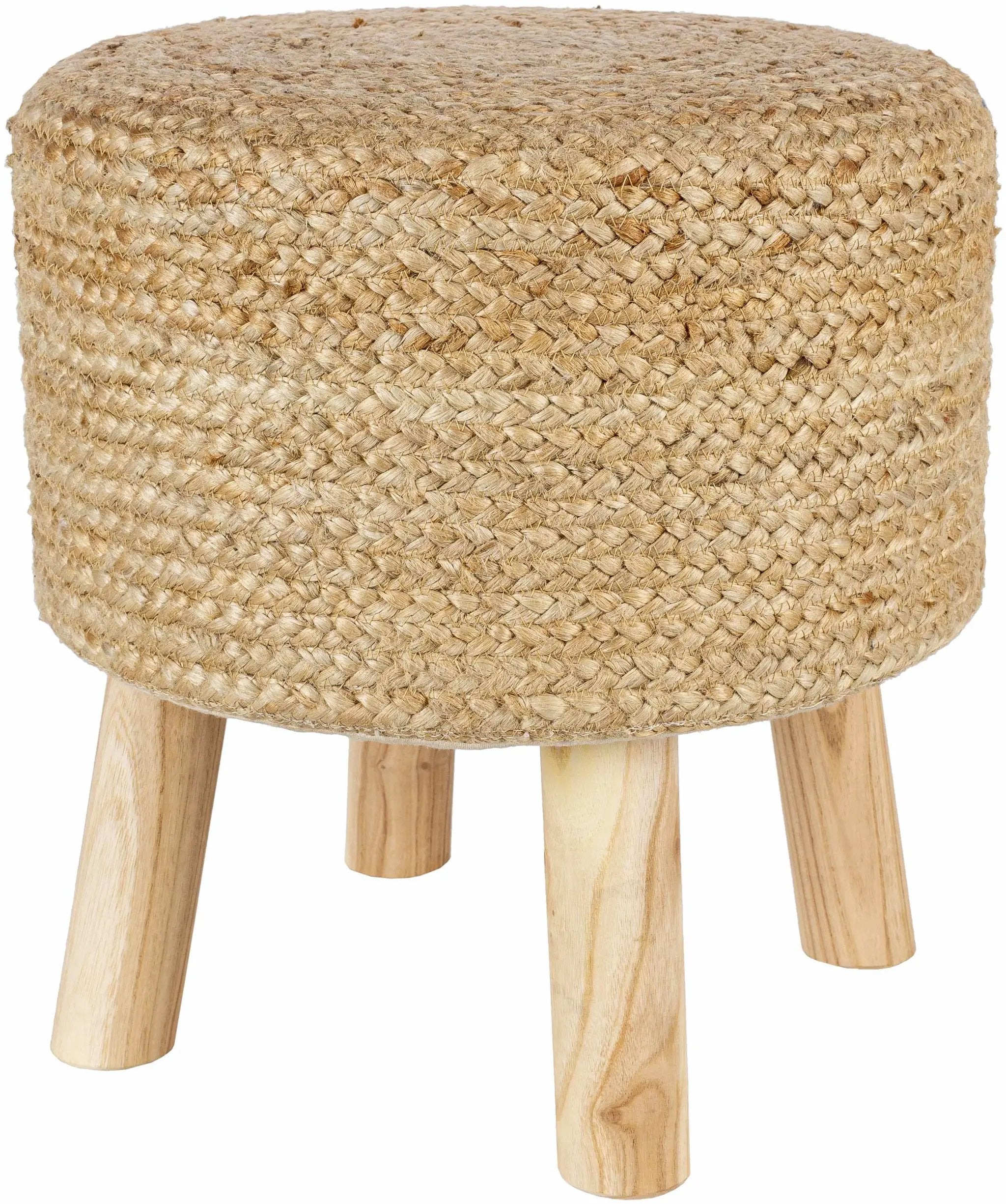Tagaytay Natural Wood Stool Ottoman - Clearance by Boutique Rugs