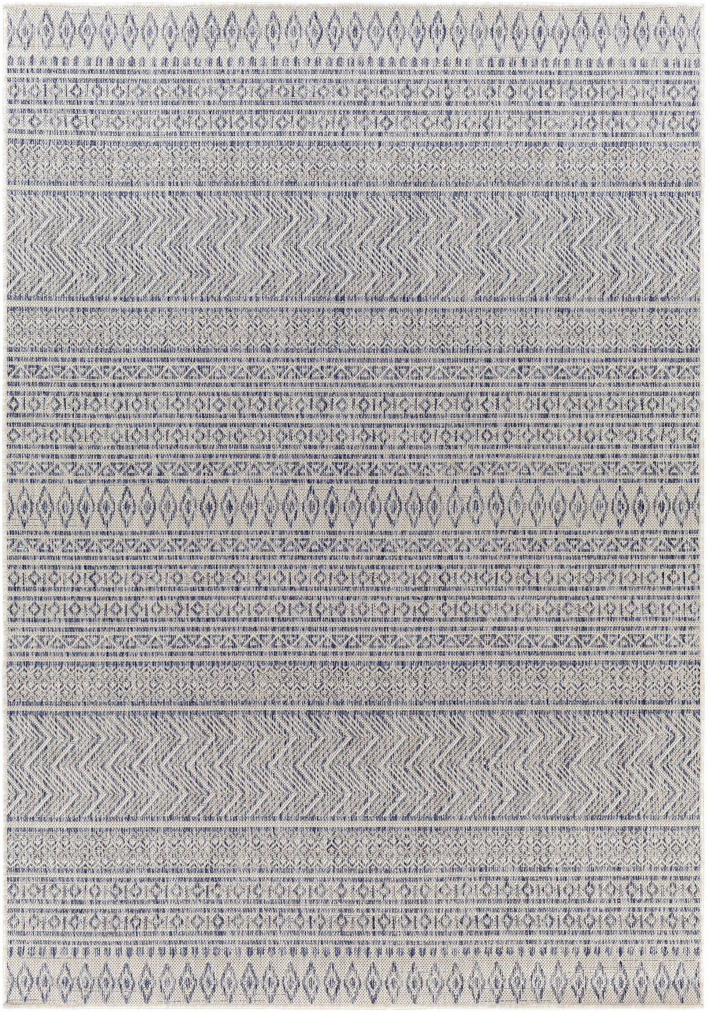 Madras Navy All Over Performance Outdoor Rug by Boutique Rugs