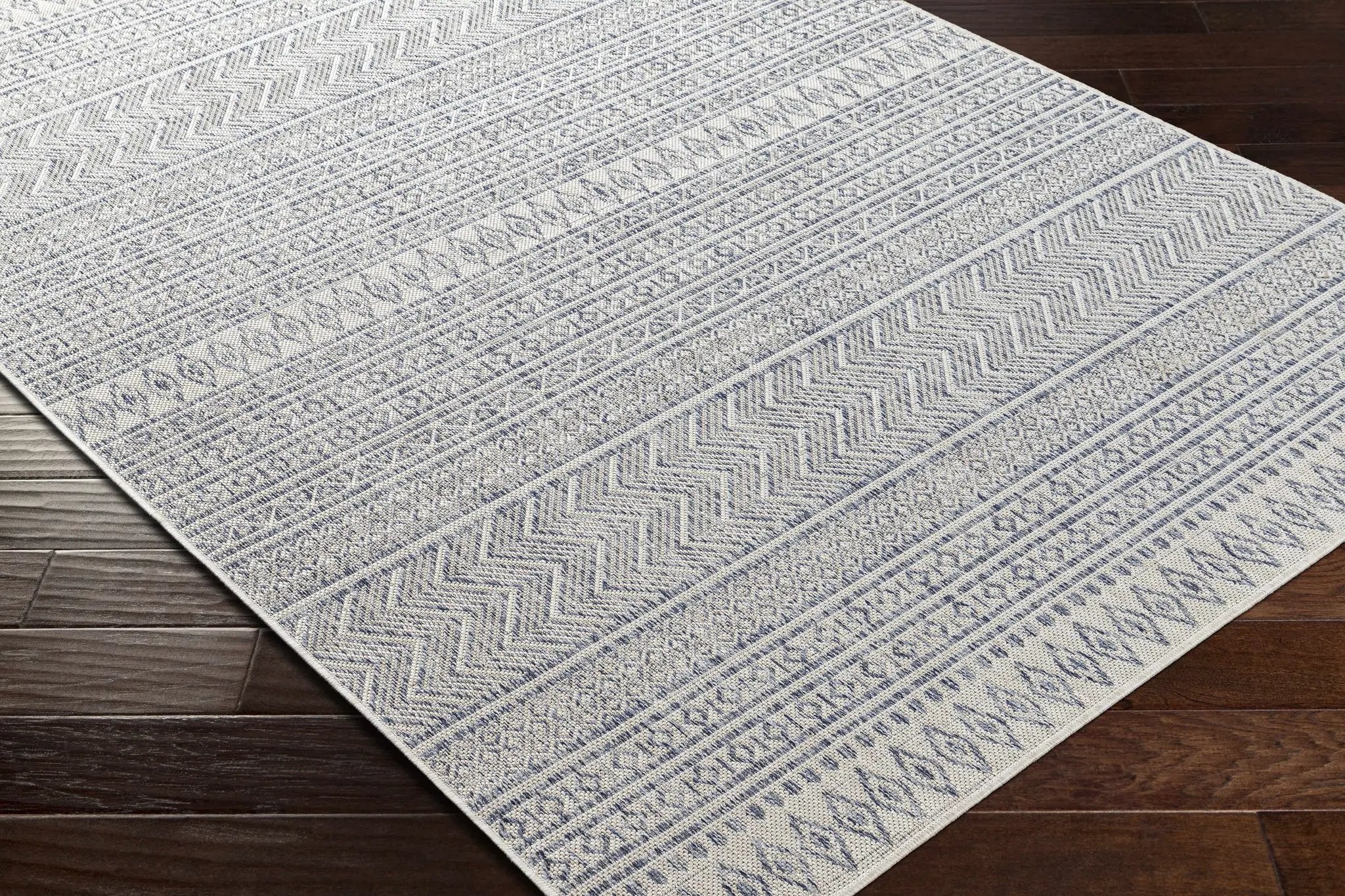 Madras Navy All Over Performance Outdoor Rug by Boutique Rugs