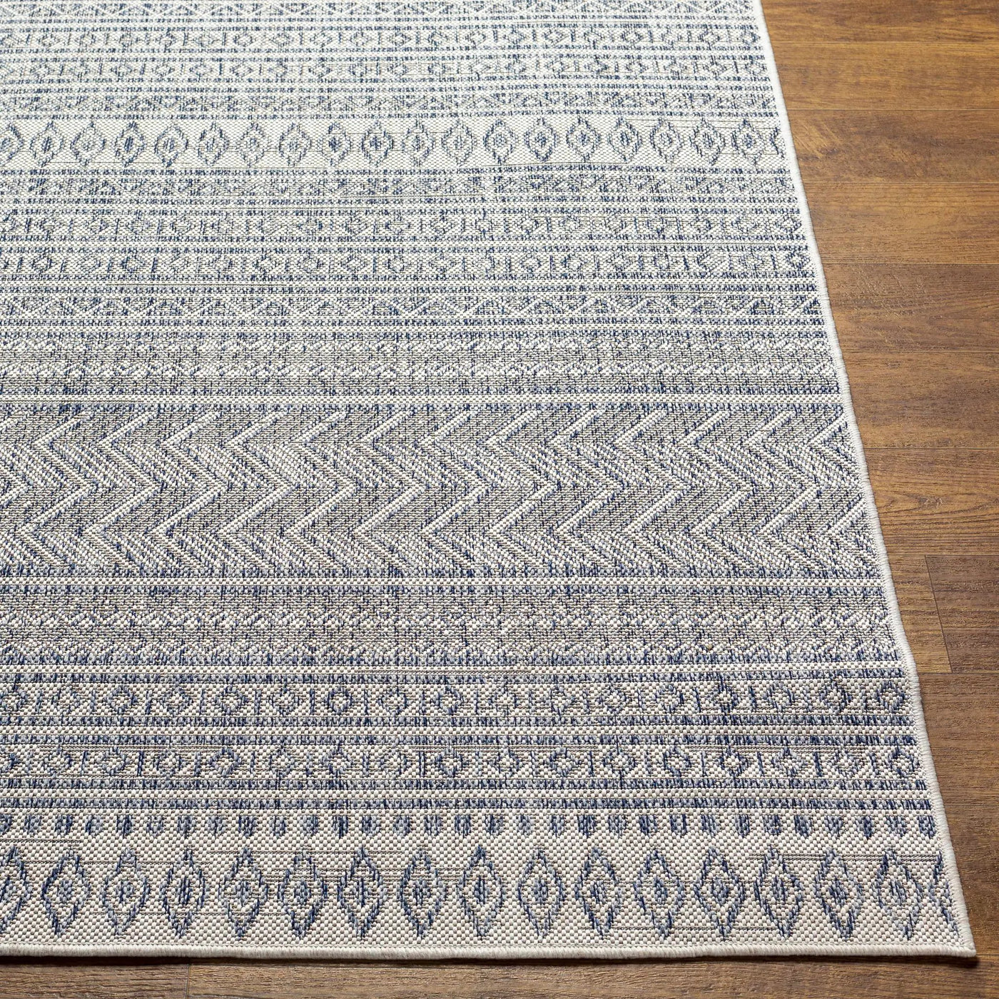 Madras Navy All Over Performance Outdoor Rug by Boutique Rugs