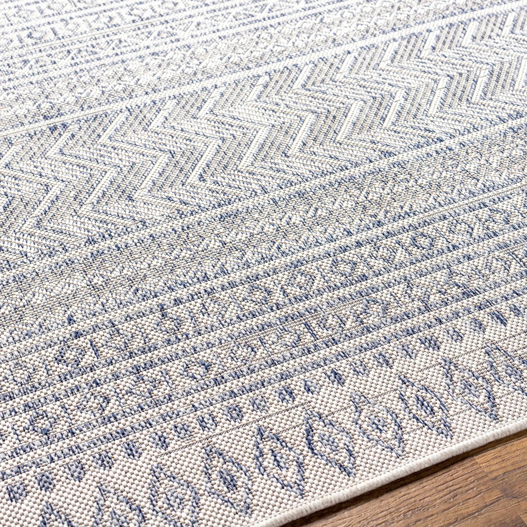 Madras Navy All Over Performance Outdoor Rug by Boutique Rugs