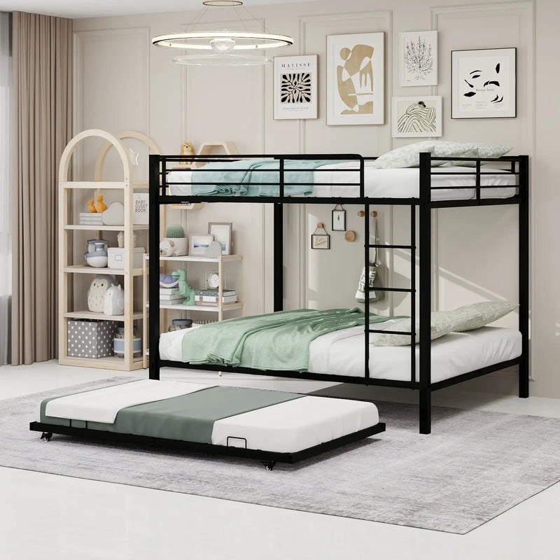 Durable Square Tube Iron Full-Size Bunk Bed by HouseOfZazla