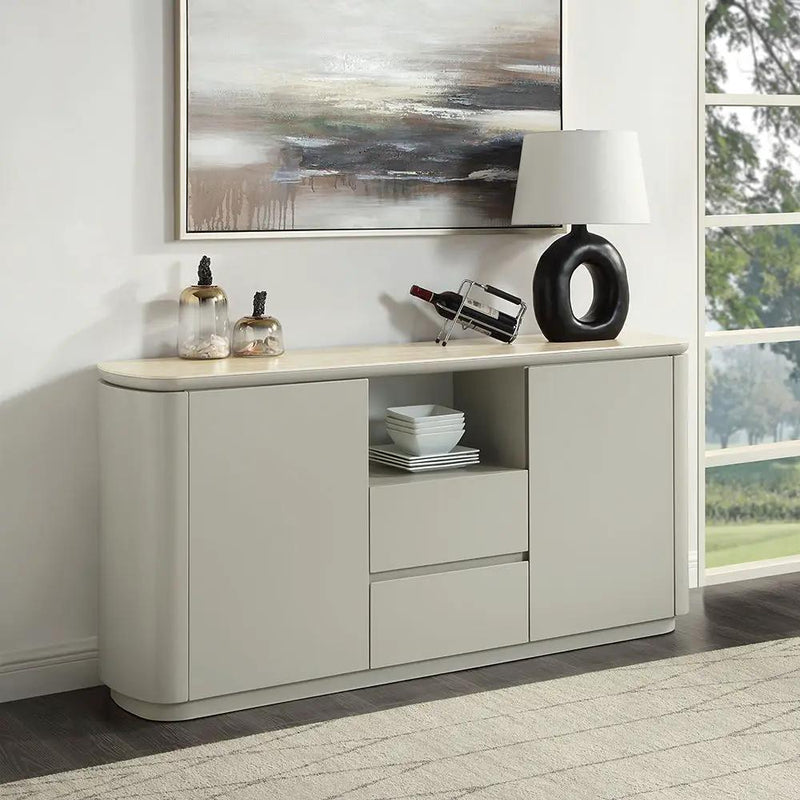 Ingram - Server - Ceramic Top & Light Gray by Unique Piece Furniture