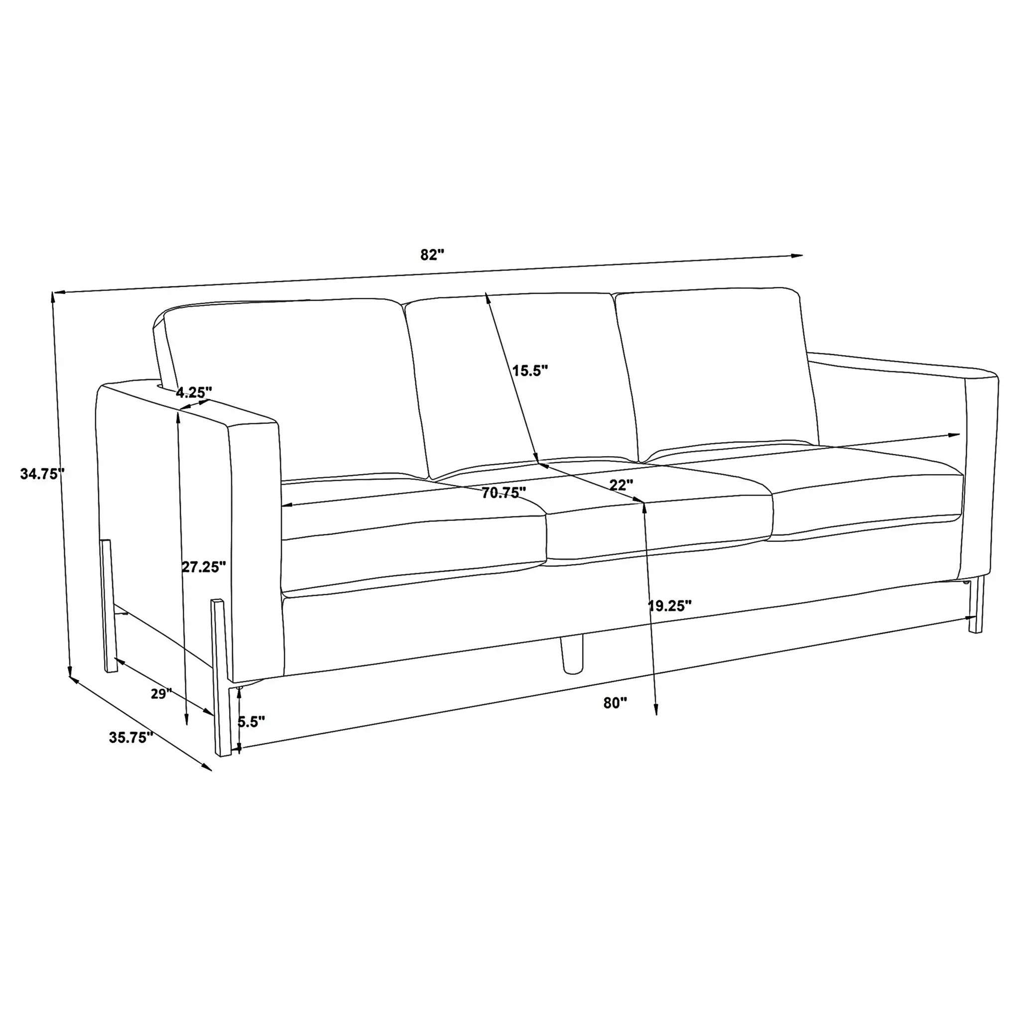 Tilly - Track Arm Sofa - Oatmeal by HouseOfZazla
