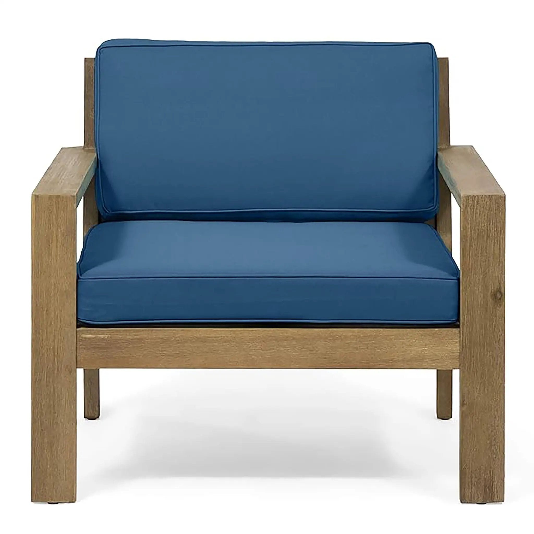 Antoine Outdoor Acacia Wood Club Chairs With Cushions (Set of 2) by HouseOfZazla