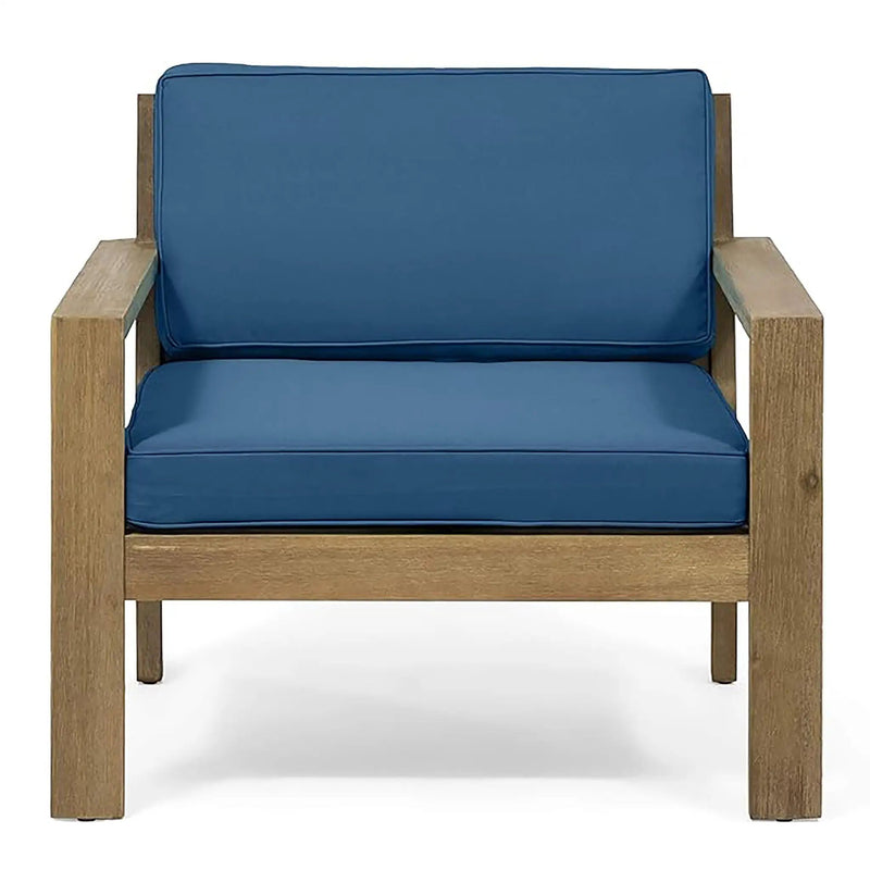 Antoine Outdoor Acacia Wood Club Chairs With Cushions (Set of 2) by HouseOfZazla