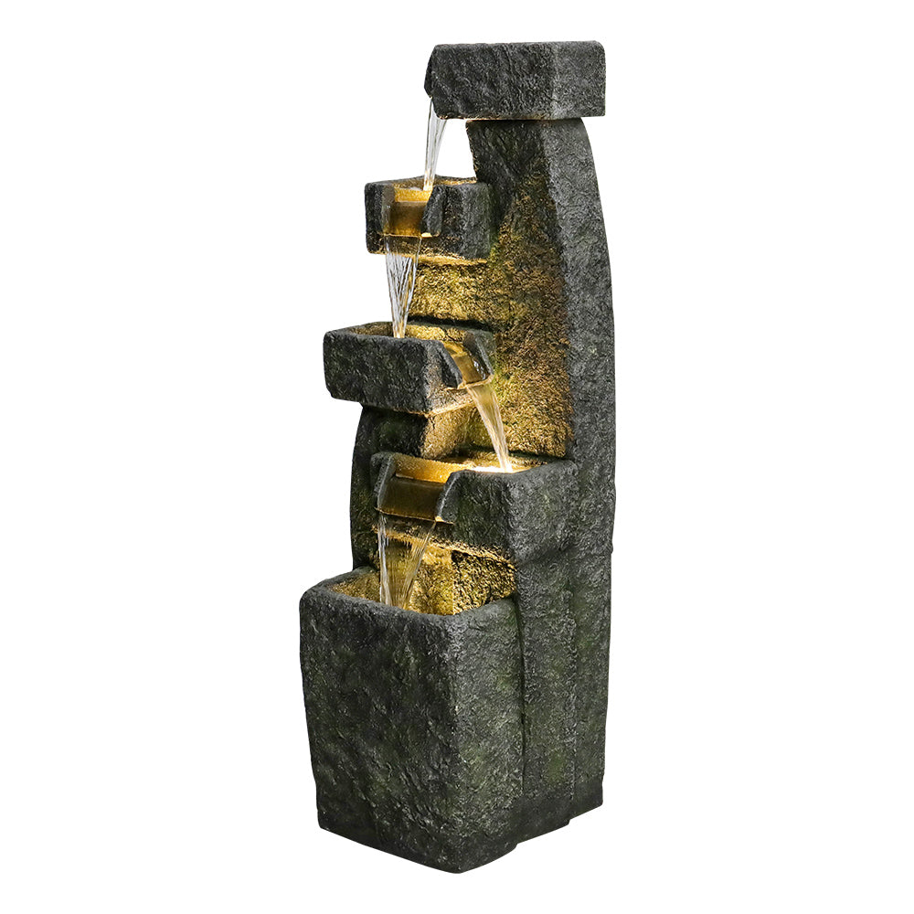 Resin Tiered Outdoor Fountain 5 Tier Modern LED, photo 7 of 10