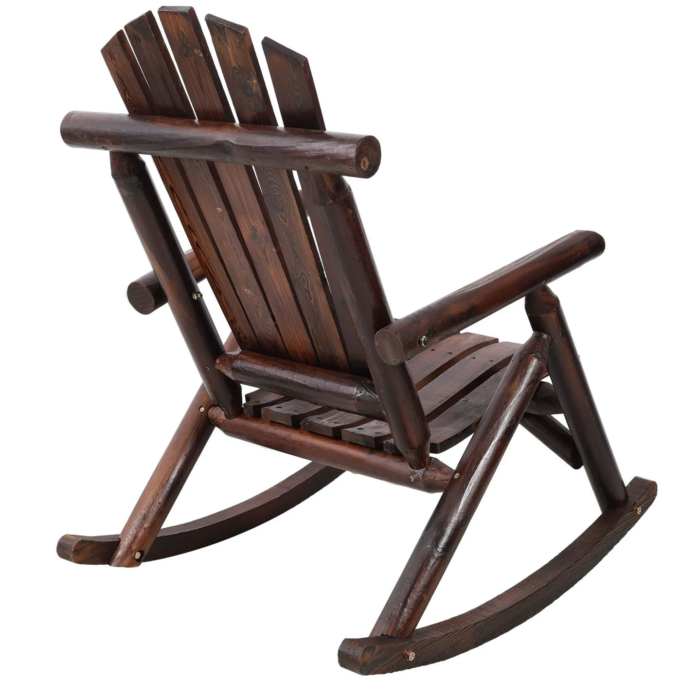 Durable Wooden Porch Rocker, Fir Log Rocking Chair by HouseOfZazla