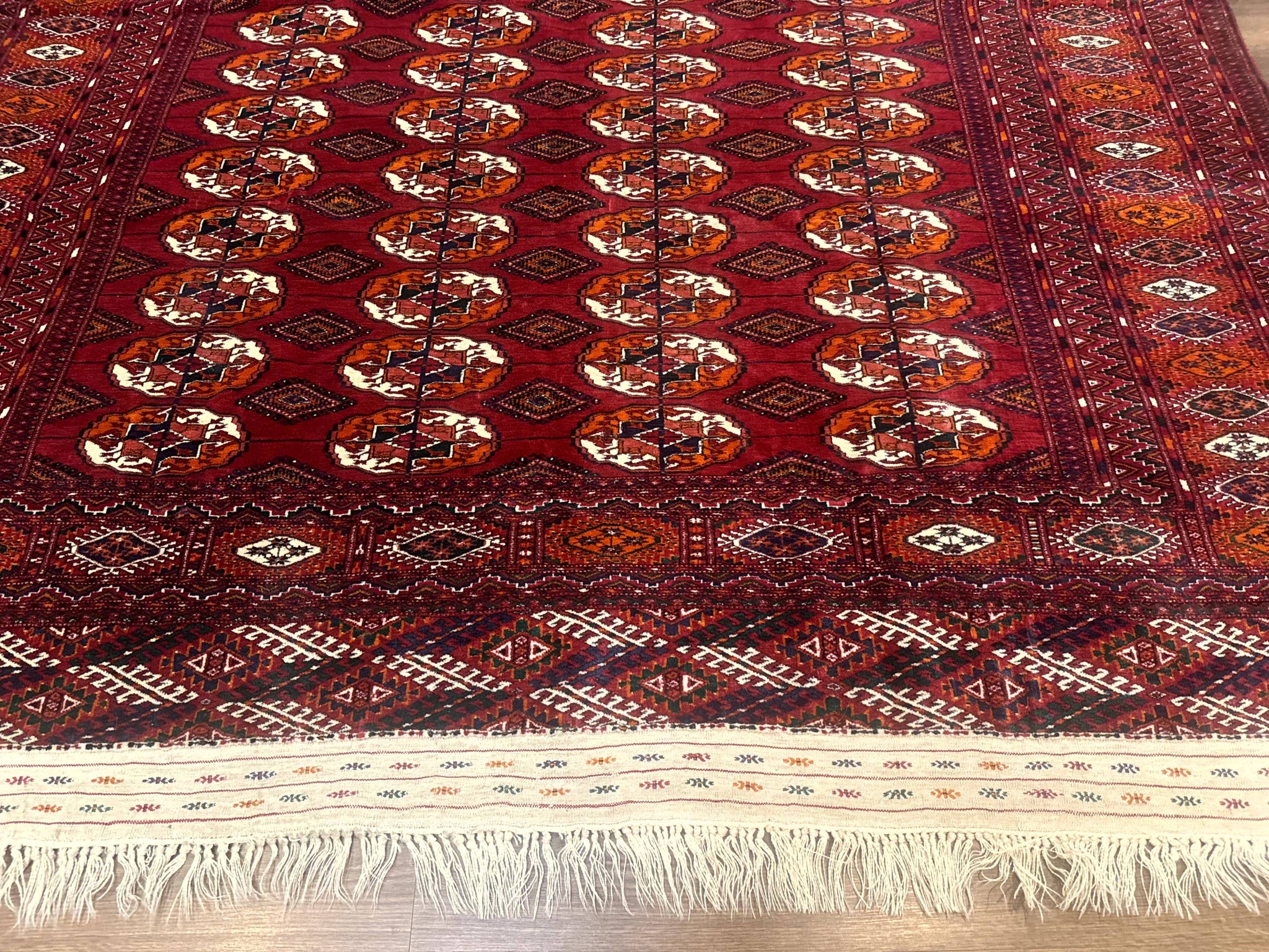 Persian Turkoman Rug 7x9, Red Tribal Carpet by Jewel Rugs