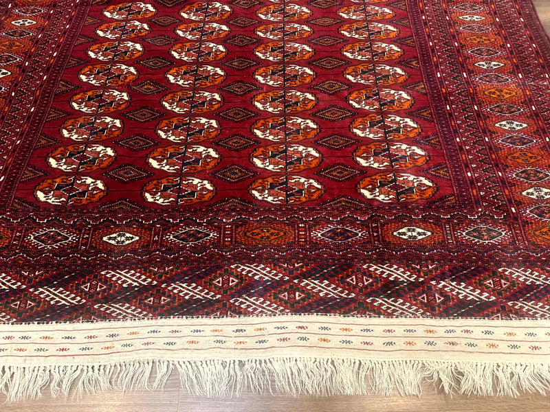Persian Turkoman Rug 7x9, Red Tribal Carpet by Jewel Rugs