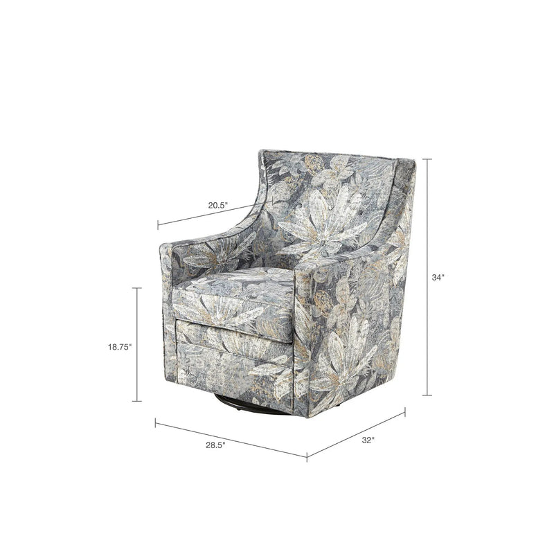 Swivel Glider Chair With Upholstery And Metal Base - Multicolor by HouseOfZazla