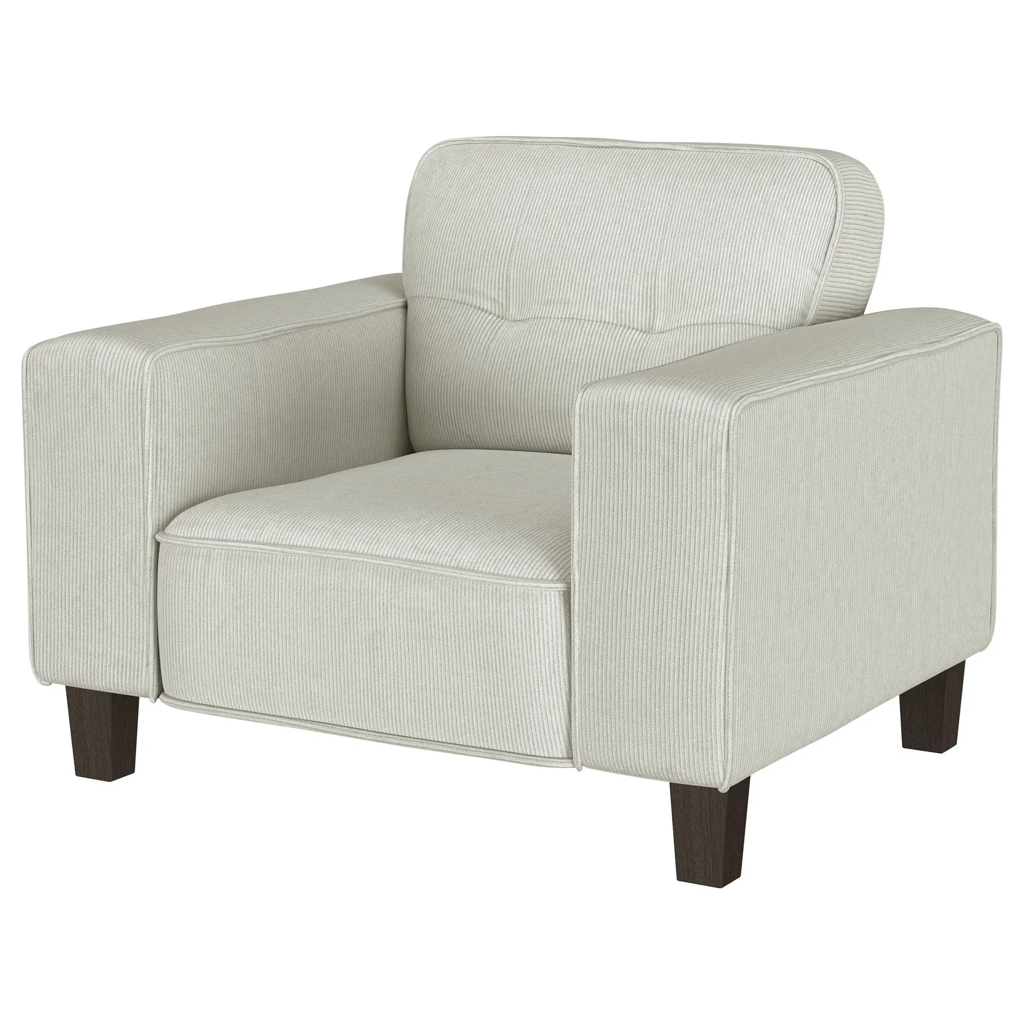 Deerhurst Upholstered Track Arm Tufted Accent Chair Greige by Unique Piece Furniture