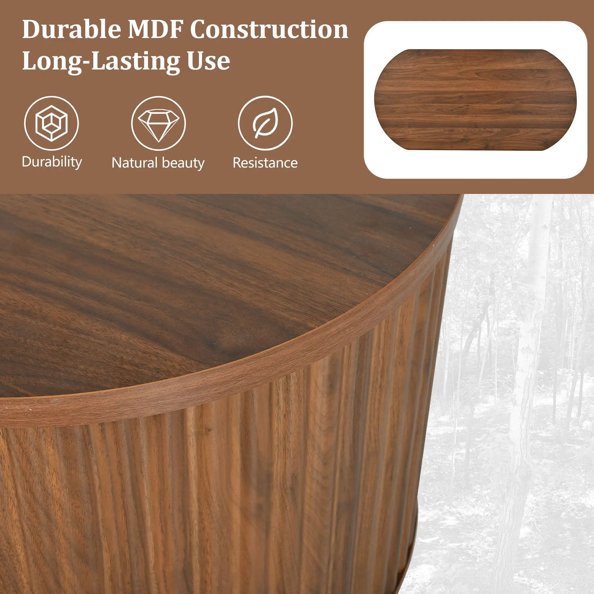 Lift Top Coffee Table With Hidden Compartment, Modern Oval Lift Tabletop For Home Living Room by HouseOfZazla