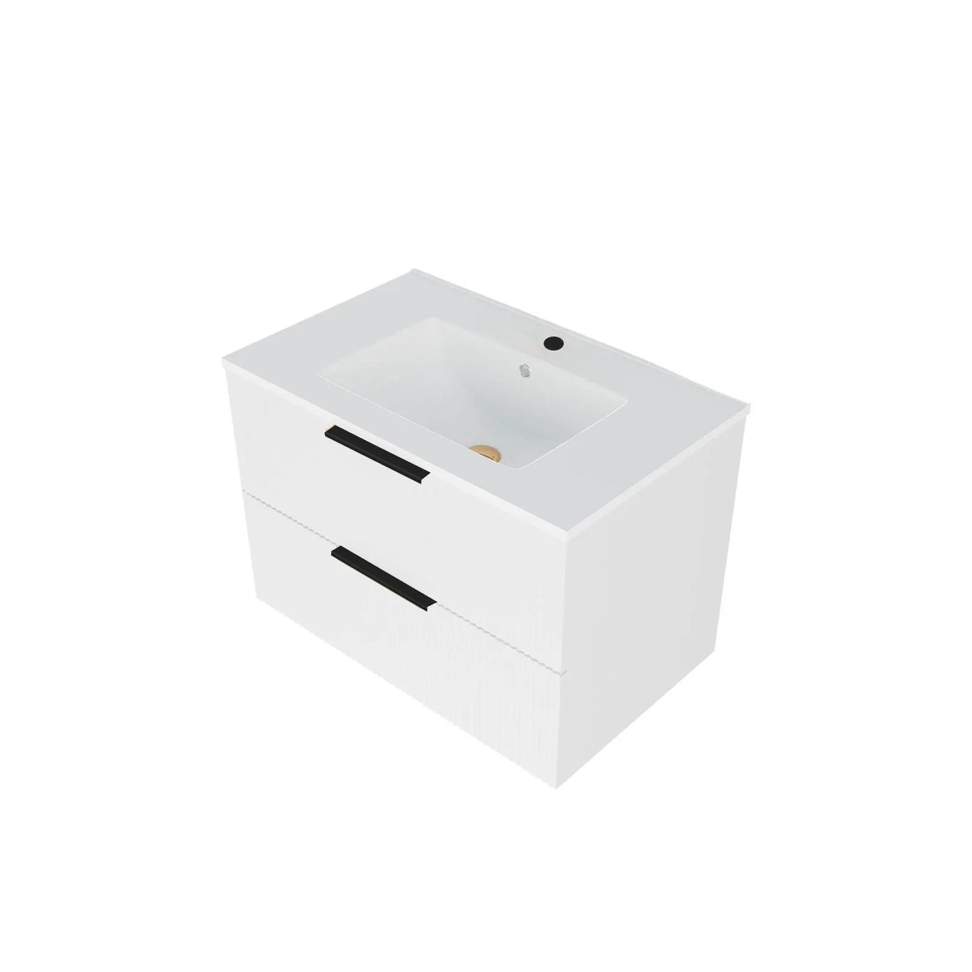 Modern Wall Mounted Floating Bathroom Vanity With Sink And Drawers by HouseOfZazla