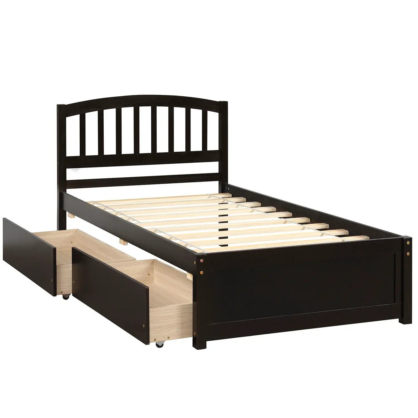 Platform Storage Bed Wood Bed Frame With Two Drawers And Headboard by Unique Piece Furniture