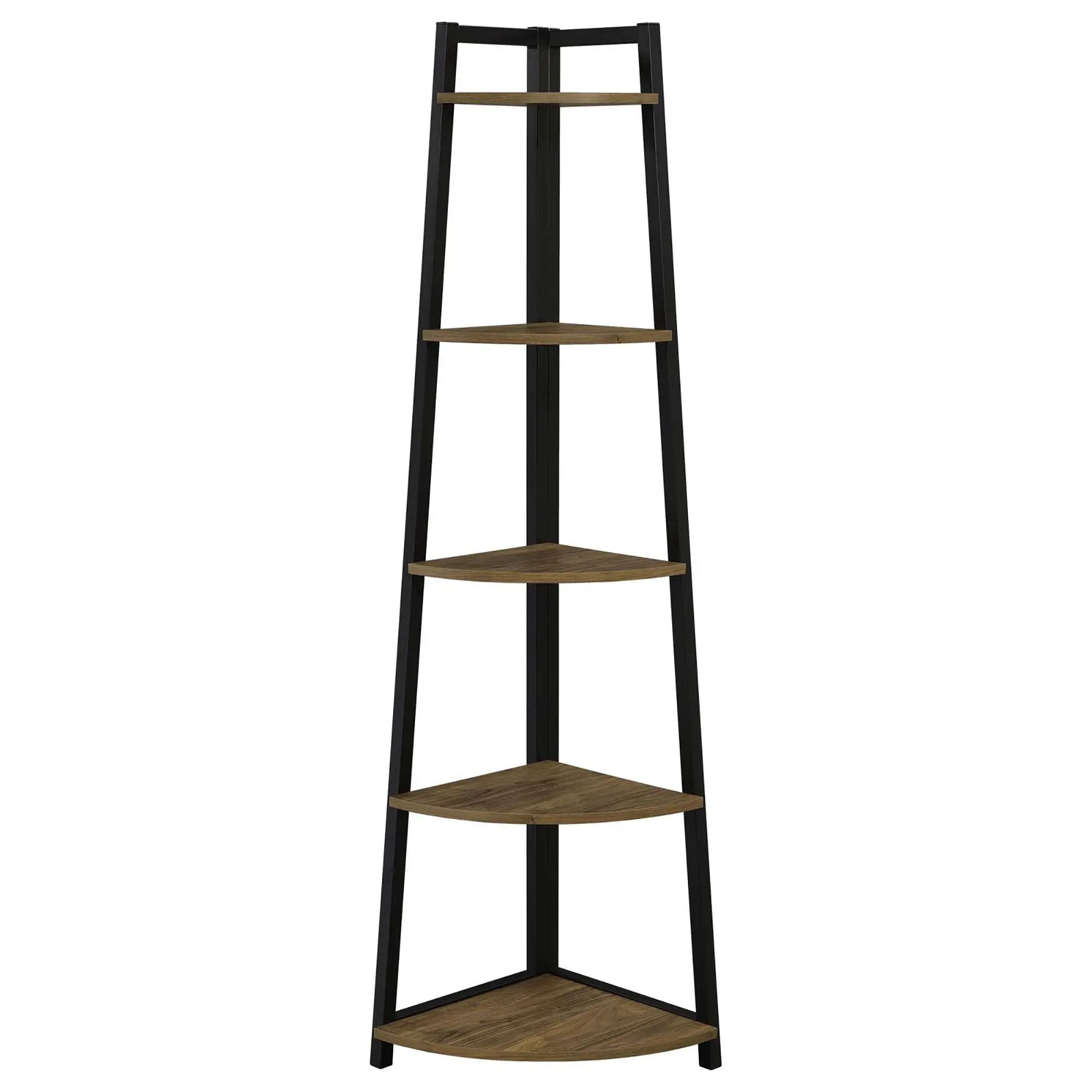 5 Tier Corner Bookcase - Brown by HouseOfZazla