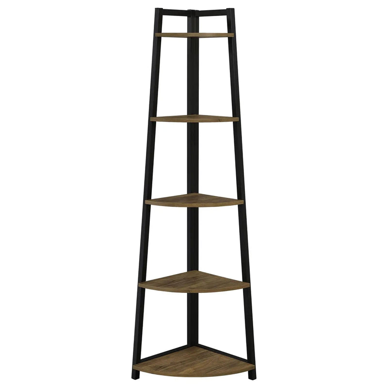 5 Tier Corner Bookcase - Brown by HouseOfZazla