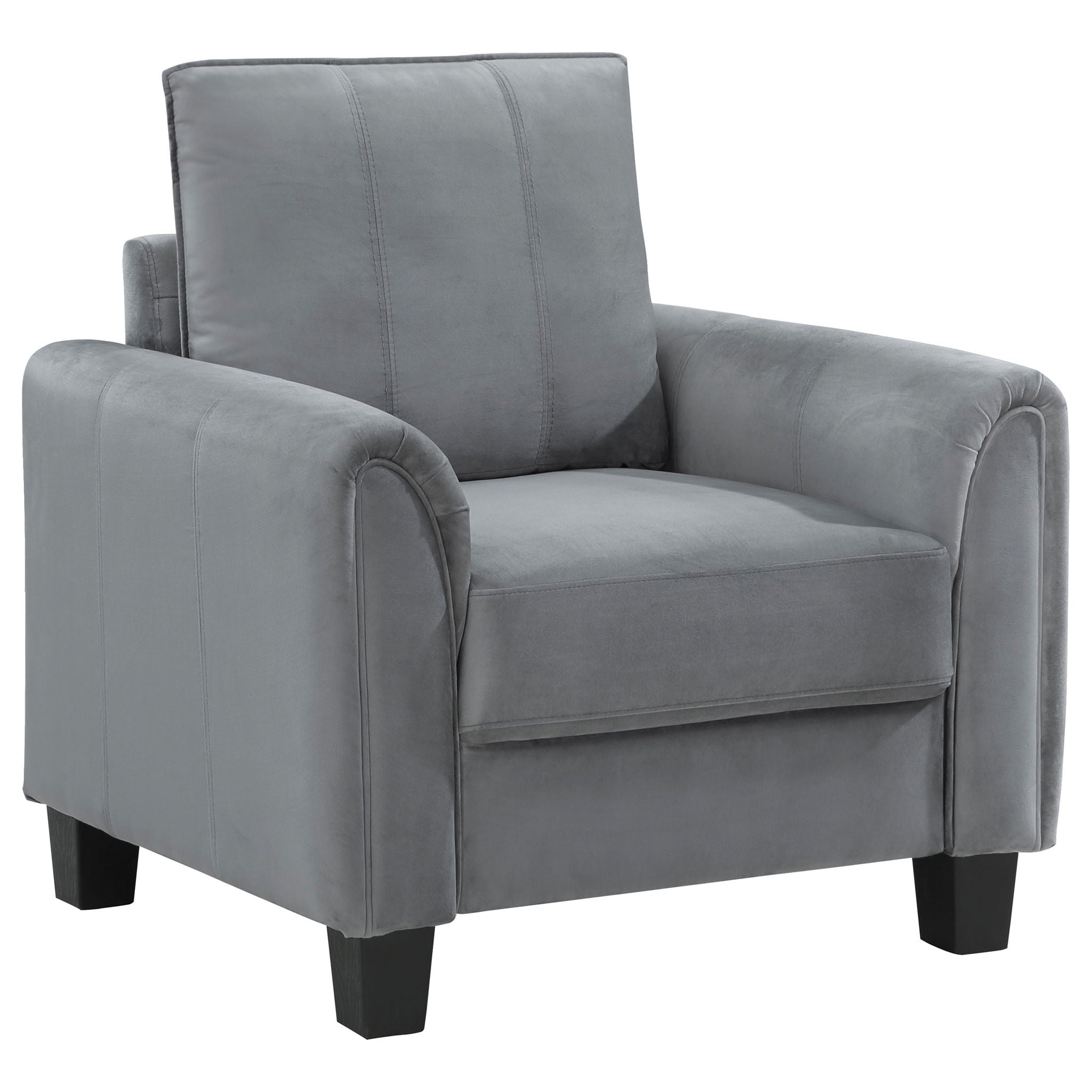 Dixon - Upholstered Rolled Arm Accent Chair - Gray by HouseOfZazla