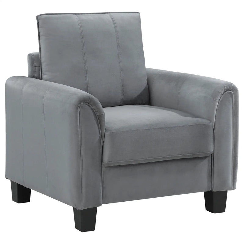 Dixon - Upholstered Rolled Arm Accent Chair - Gray by HouseOfZazla