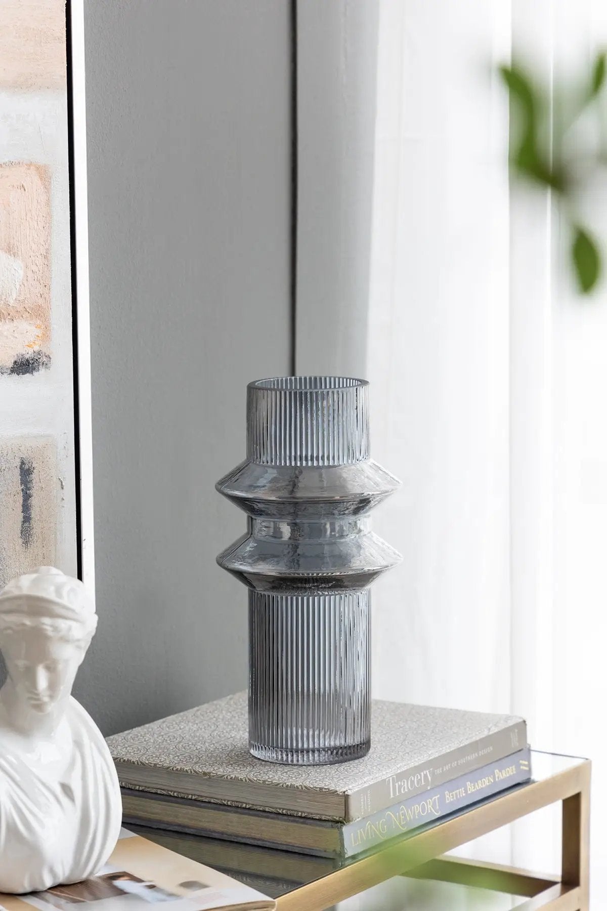 D5.9x11.8'H Fluted Accent Vases with Ribbed Design, Set of 2 by HouseOfZazla