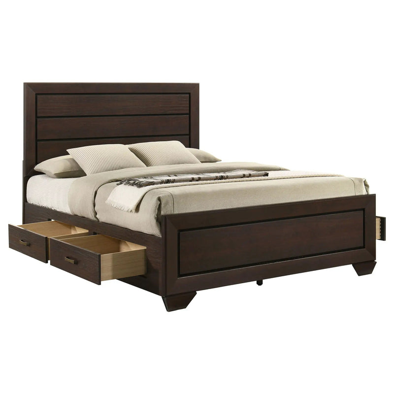 Kauffman Wood Queen Storage Panel Bed Dark Cocoa by Unique Piece Furniture