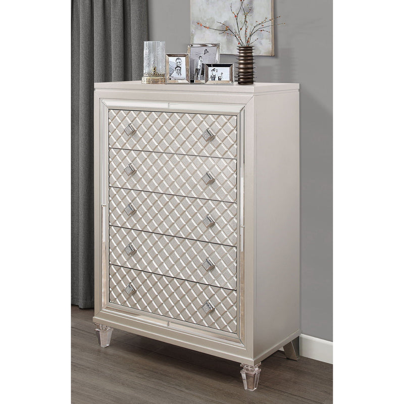 Champagne Glam Chest with Mirrored Accents and Jewel Hardware, photo 4 of 6