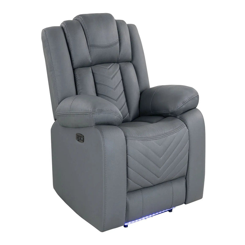 Raize - Power Recliner With LED Functionality - Gray by Unique Piece Furniture