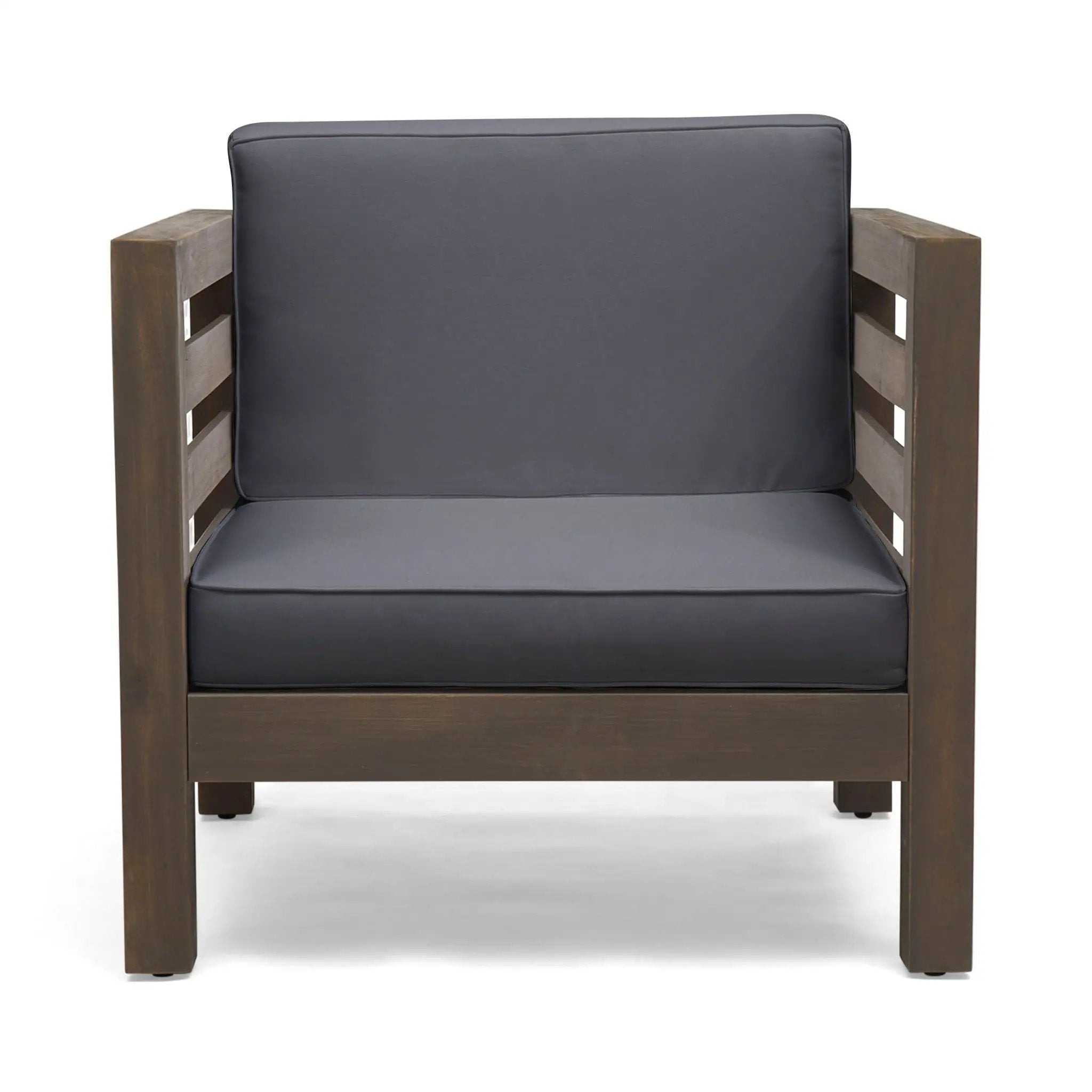 Outdoor Acacia Wood Patio Chair With Fabric Cushion by HouseOfZazla