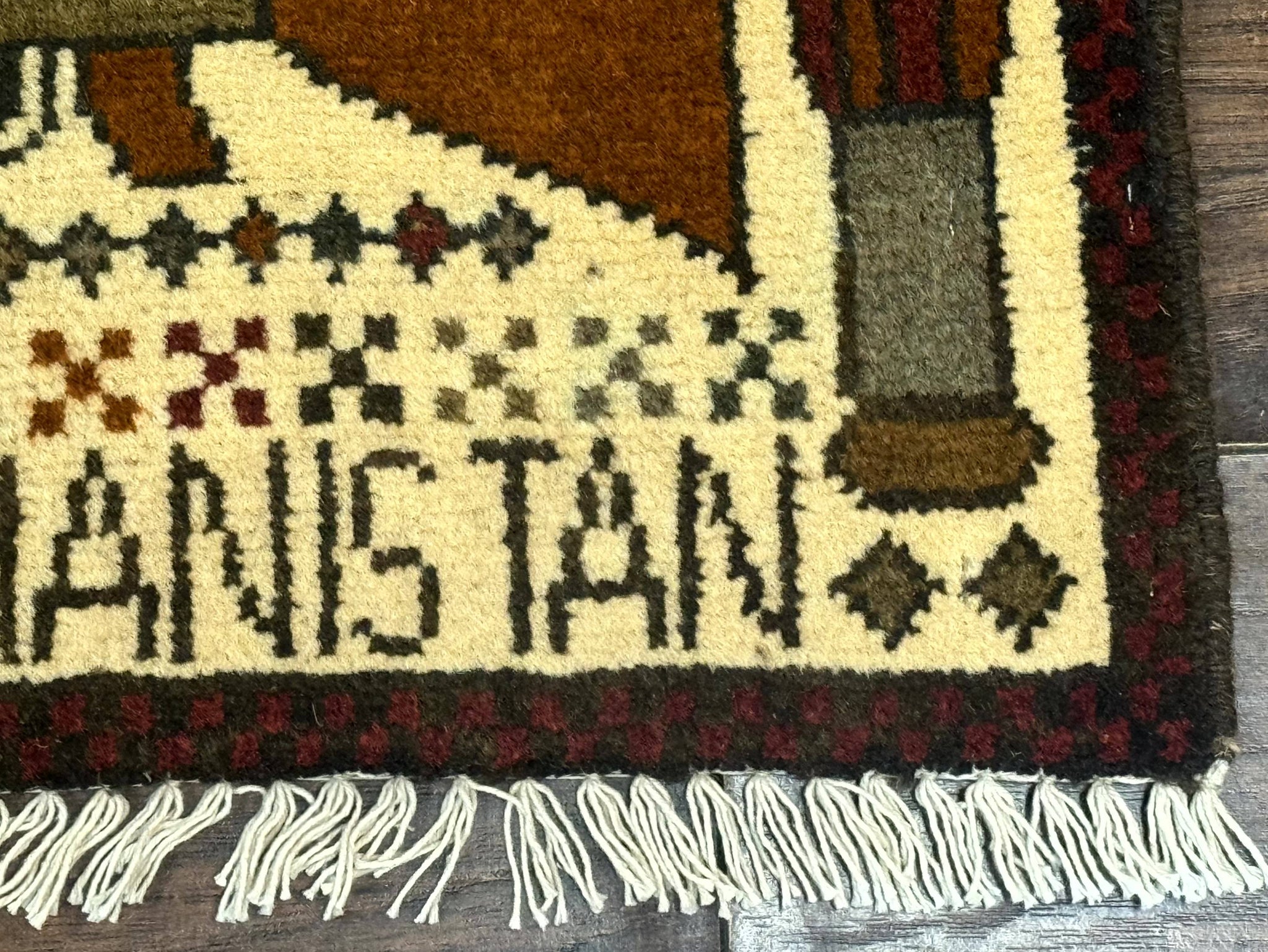 Afghan War Rug, Helicopters Tanks Guns, Handmade, Wool, 2x3 by Jewel Rugs