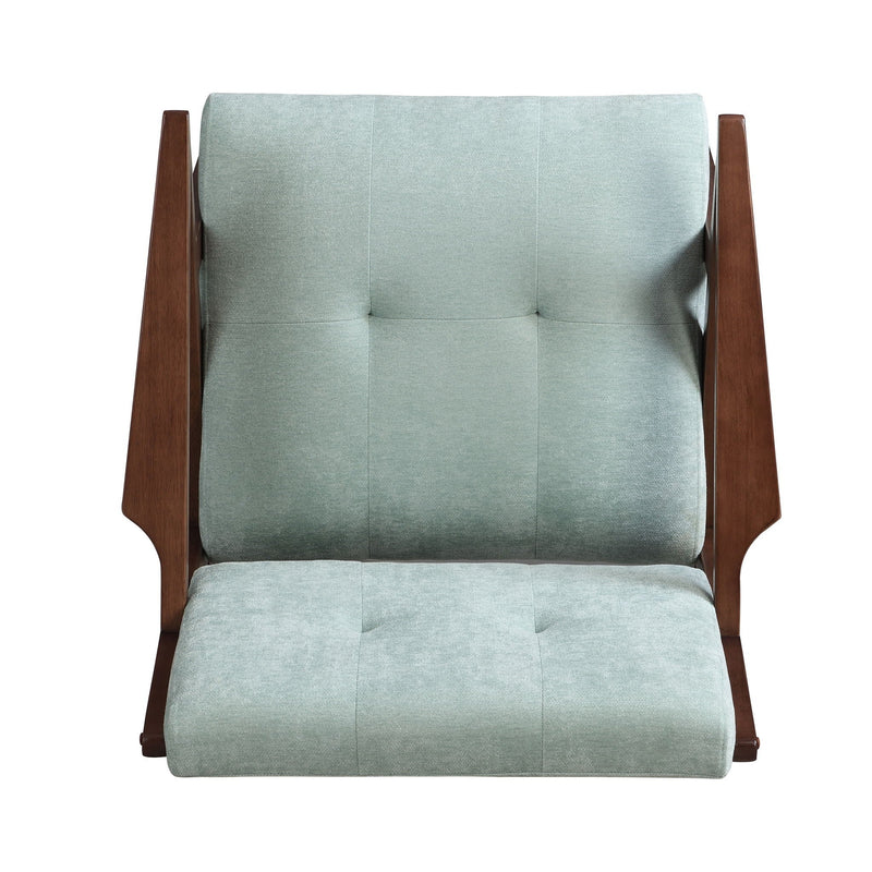 Modern Accent Chair With Plush Cushions, Angled Arm Design - Green by HouseOfZazla