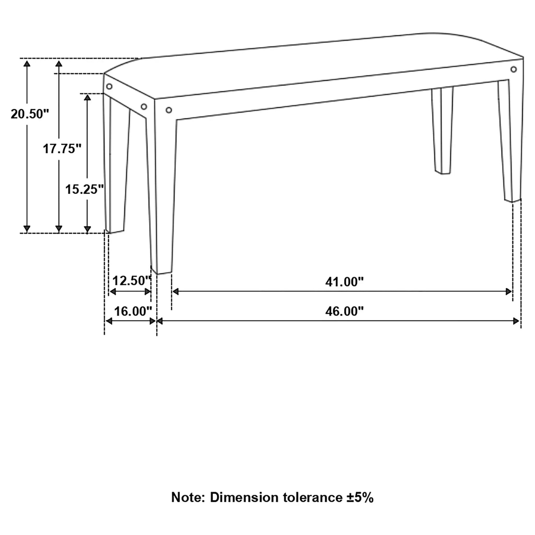 Lamont Fabric Upholstered Accent Bench Black and Natural by Unique Piece Furniture