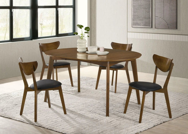 Jedda 5-piece Oval Dining Table Set Dark Walnut
