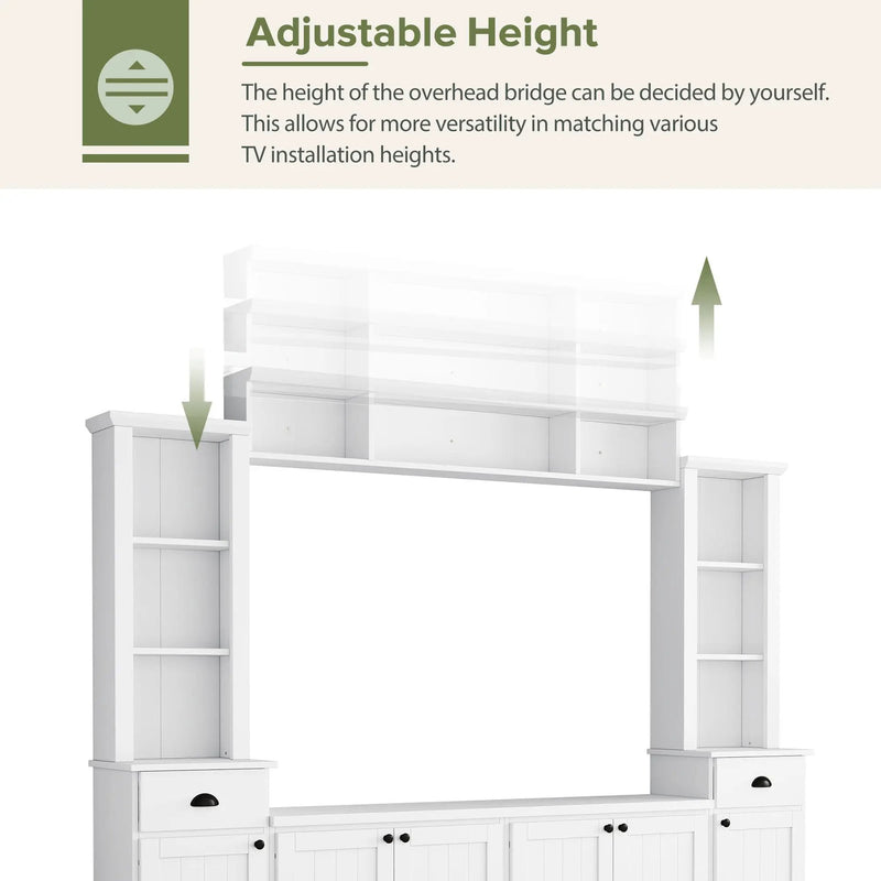 Minimalist Entertainment Wall Unit Set With Bridge For TVs Up To 75" by Unique Piece Furniture