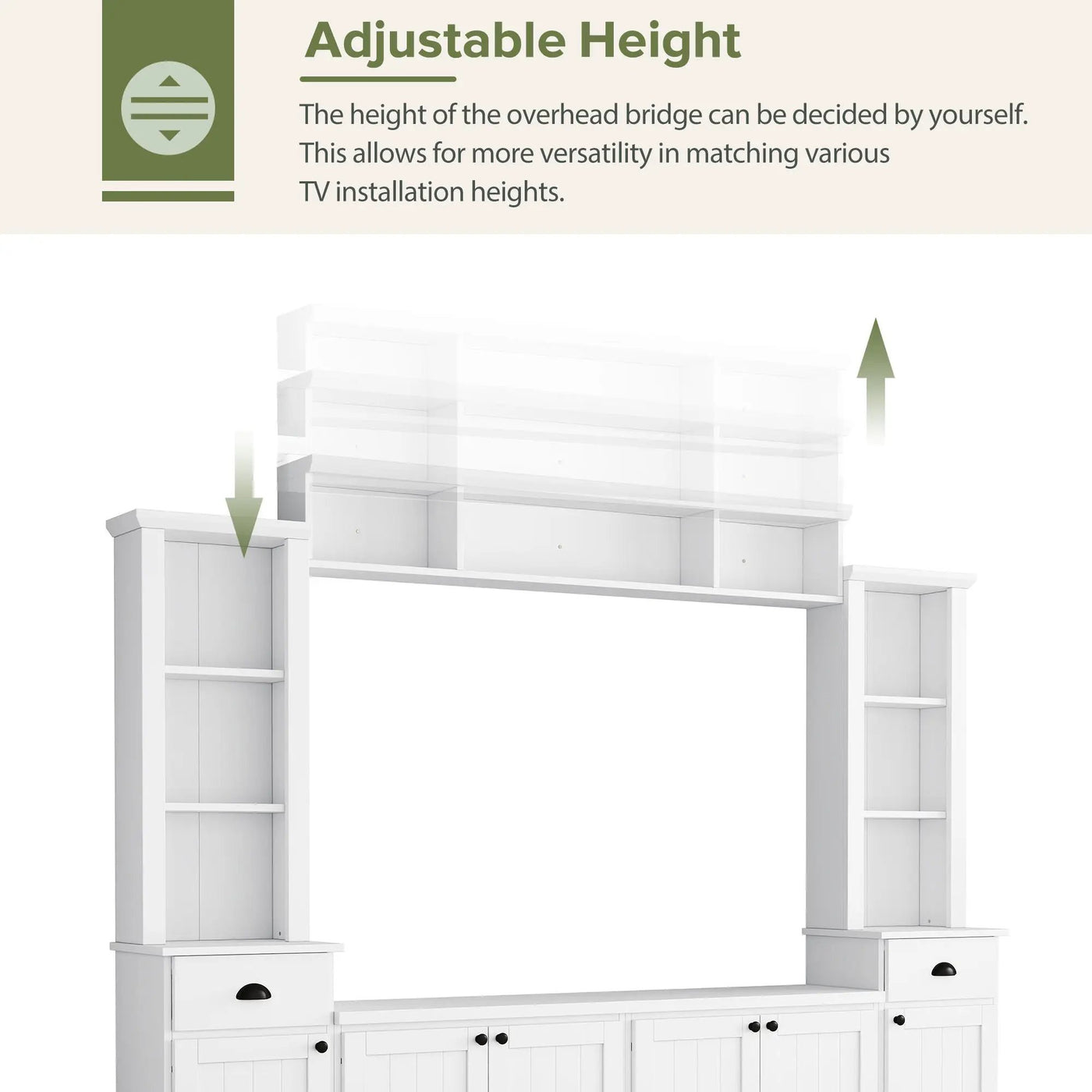 Minimalist Entertainment Wall Unit Set With Bridge For TVs Up To 75" by HouseOfZazla